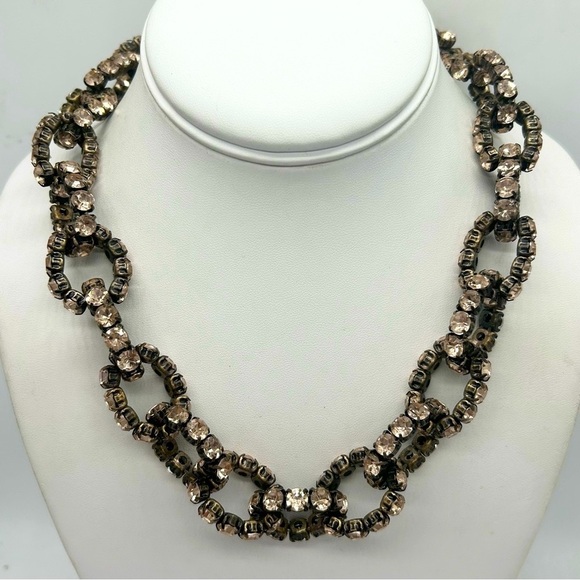 J. Crew Blush Jeweled Stretch Links Necklace - Picture 1 of 3